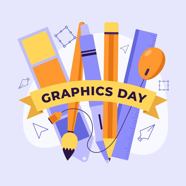 Ilustração do dia de gráficos do mundo plano