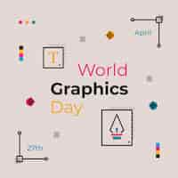 Vetor grátis ilustração do dia de gráficos do mundo plano
