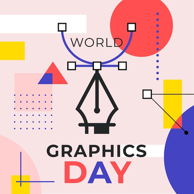 Ilustração do dia de gráficos do mundo plano
