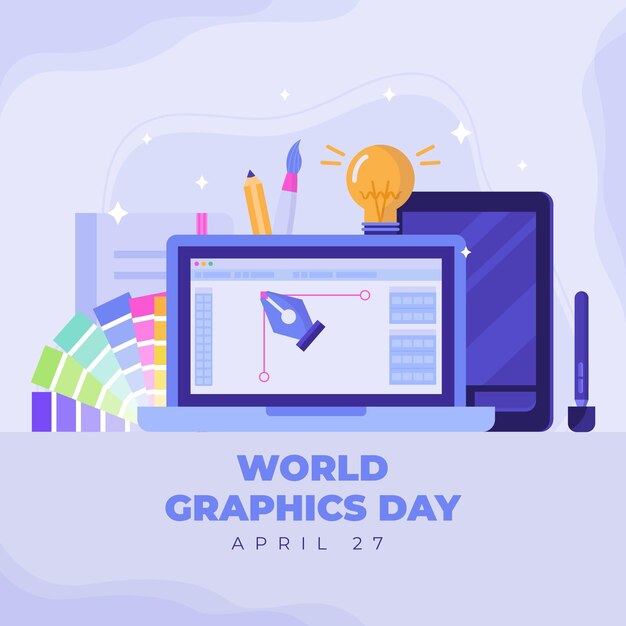Ilustração do dia de gráficos do mundo plano