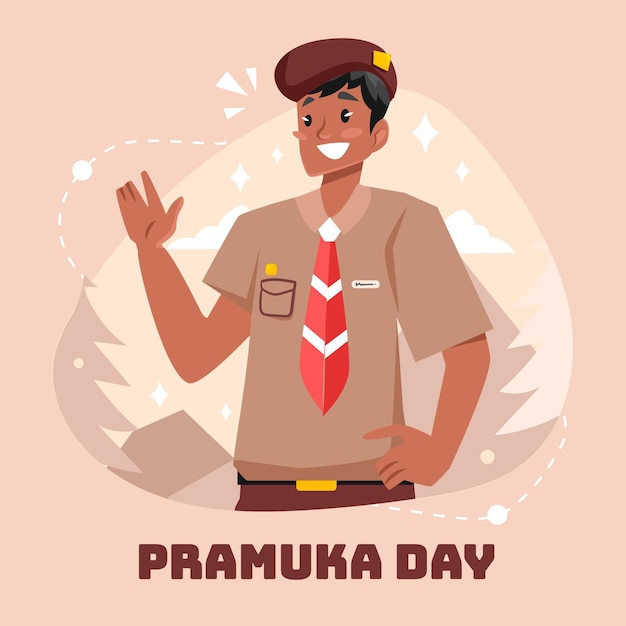 Vetor grátis ilustração do dia de pramuka plana