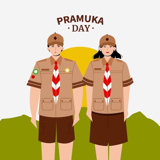 Ilustração do dia de pramuka