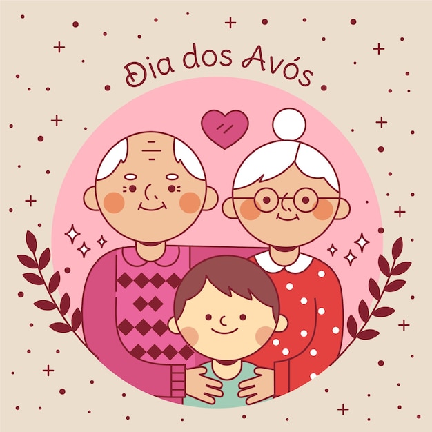 Ilustração do dia dos avos plana