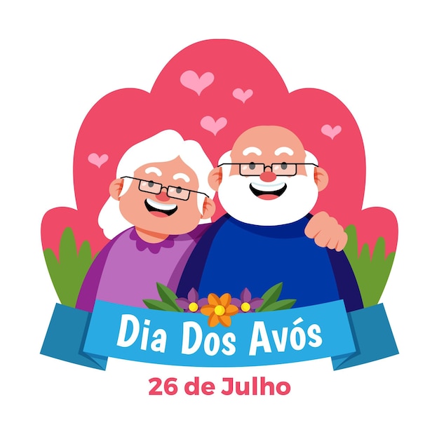 Ilustração do dia dos avos plana