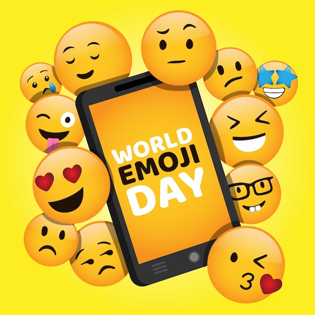 Ilustração do dia emoji do mundo dos desenhos animados