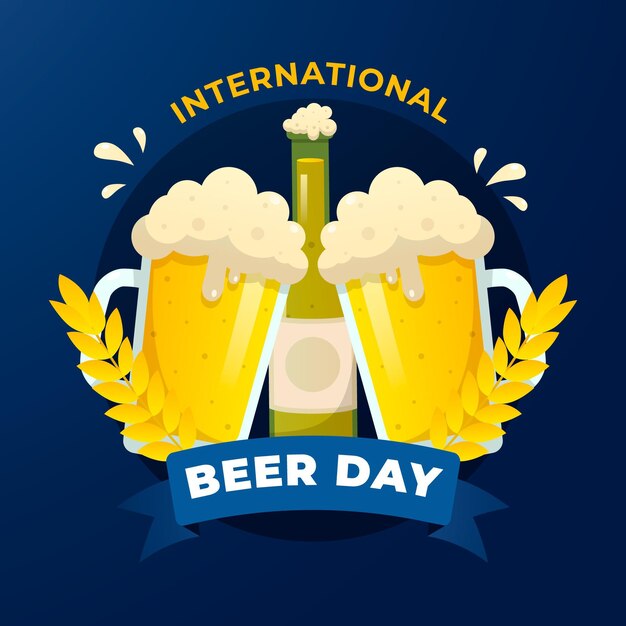 Ilustração do dia internacional da cerveja