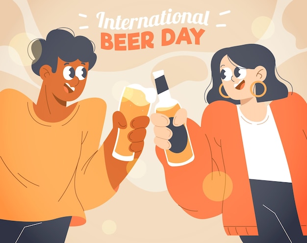 Vetor grátis ilustração do dia internacional da cerveja