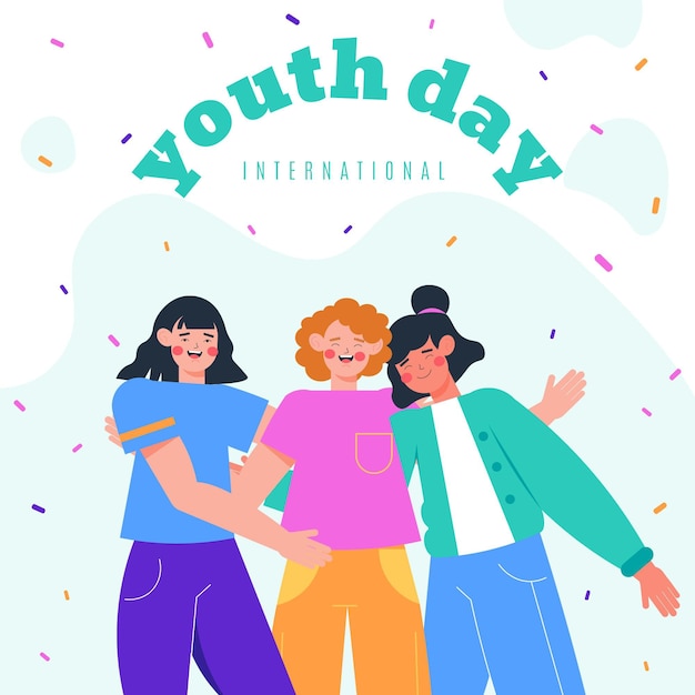Vetor grátis ilustração do dia internacional da juventude