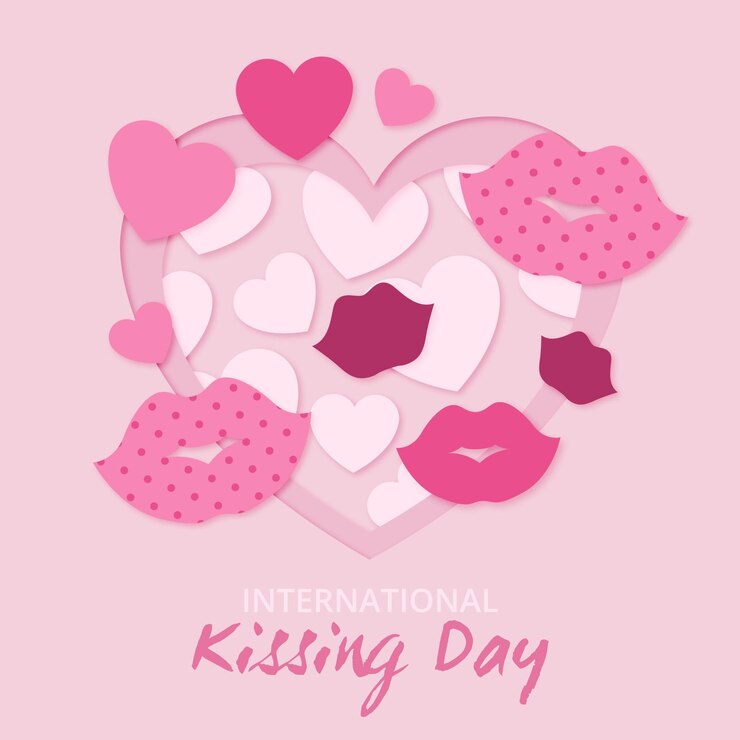Vetor grátis ilustração do dia internacional do beijo em estilo jornal