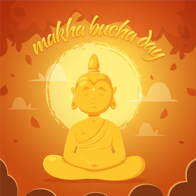 Vetor grátis ilustração do dia makha bucha desenhada à mão