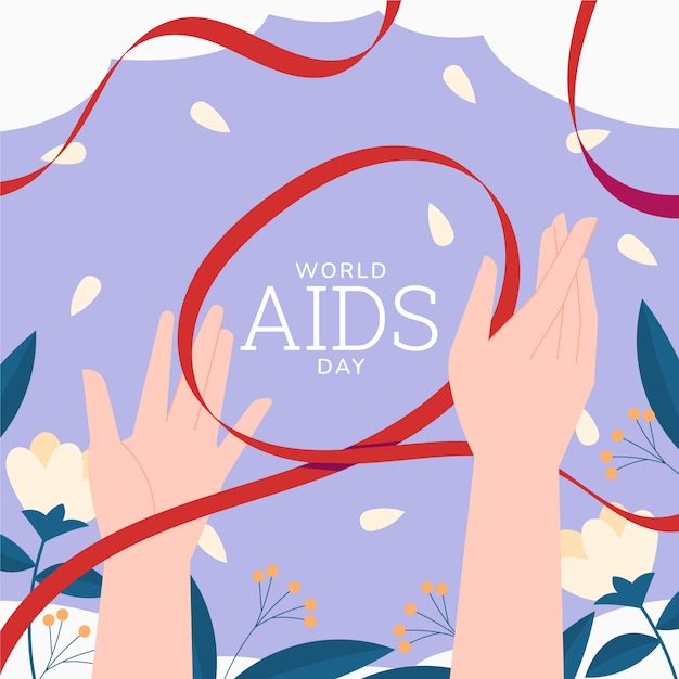 Vetor grátis ilustração do dia mundial da aids