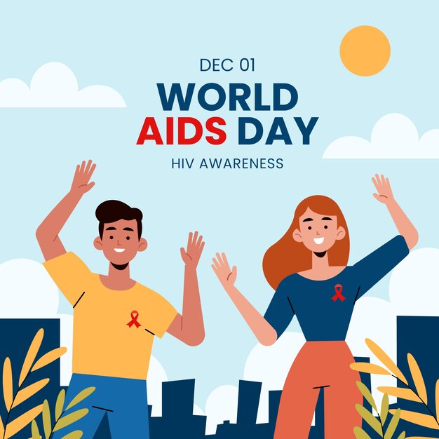 Ilustração do dia mundial da aids