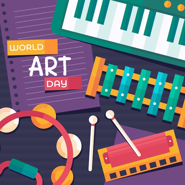 Ilustração do dia mundial da arte plana