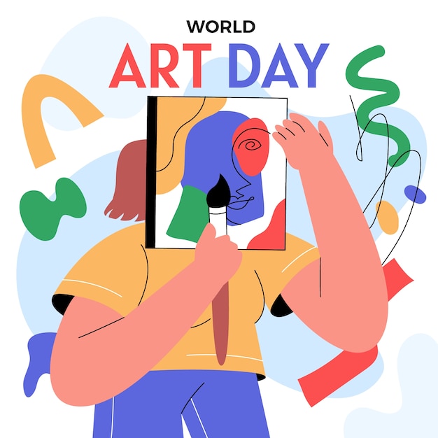 Vetor grátis ilustração do dia mundial da arte plana