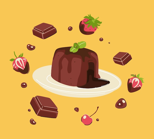 Ilustração do dia mundial do chocolate plana com guloseimas de chocolate