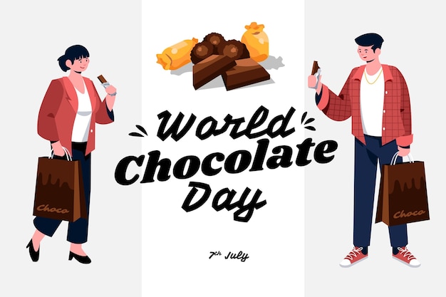 Vetor grátis ilustração do dia mundial do chocolate