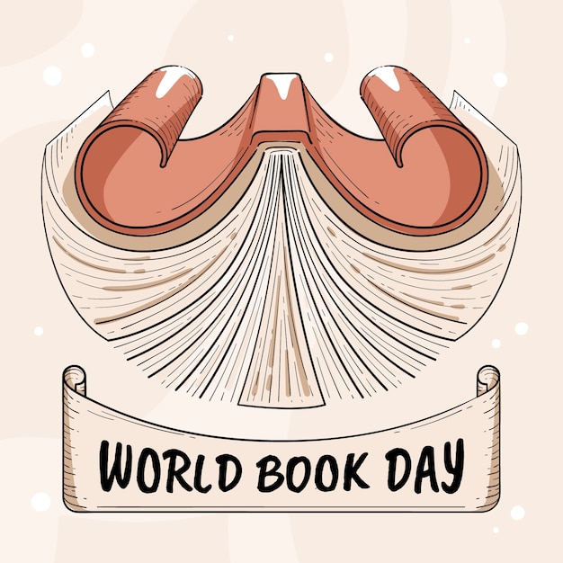 Vetor grátis ilustração do dia mundial do livro desenhada de mão