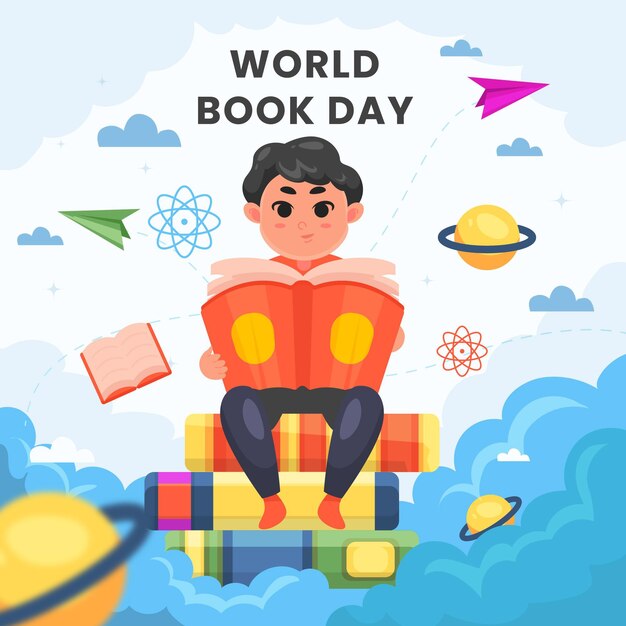 Ilustração do dia mundial do livro dos desenhos animados