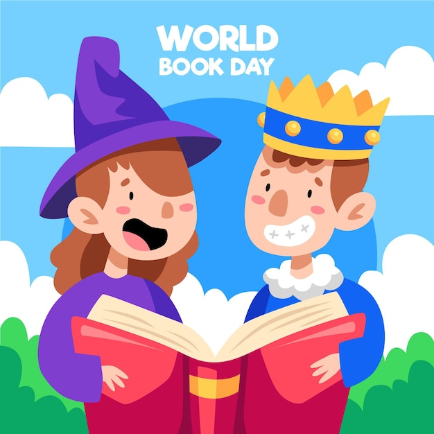 Ilustração do dia mundial do livro dos desenhos animados