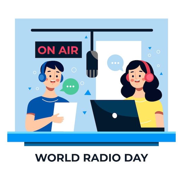 Ilustração do dia mundial do rádio