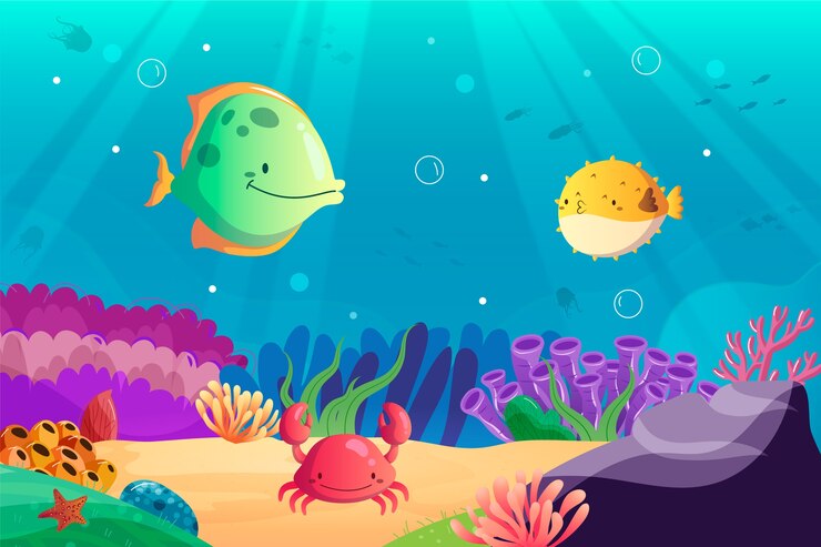 Vetor grátis ilustração do dia mundial dos oceanos com gradiente