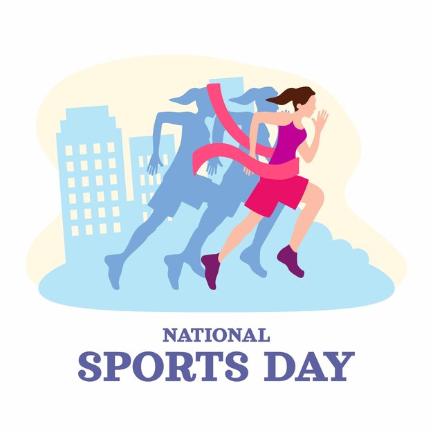 Ilustração do dia nacional de esportes da Índia plana