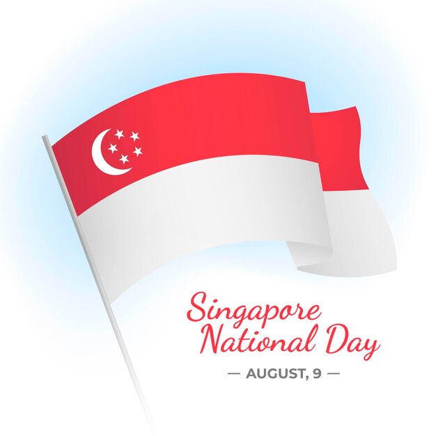 Ilustração do dia nacional de singapura plana