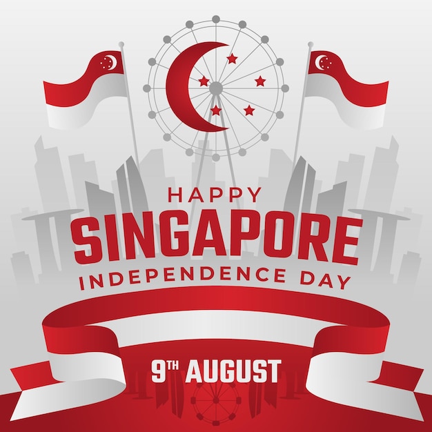 Ilustração do dia nacional de singapura