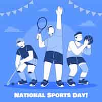 Vetor grátis ilustração do dia nacional do esporte