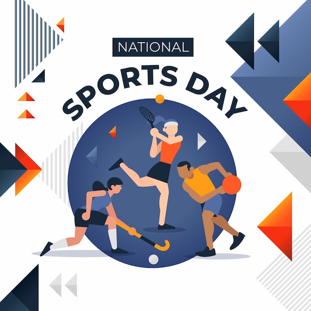 Vetor grátis ilustração do dia nacional do esporte