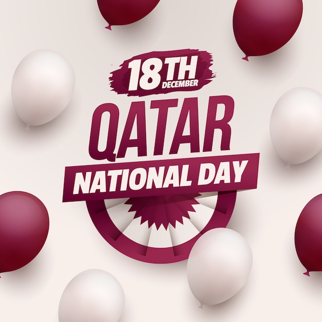 Ilustração do dia nacional do qatar gradiente