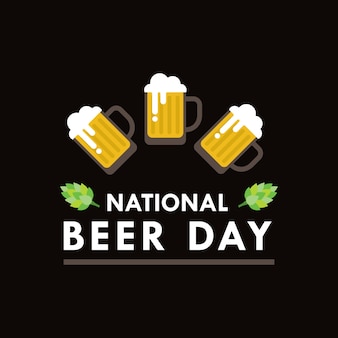Ilustração do dia nacional vector cerveja no estilo plana
