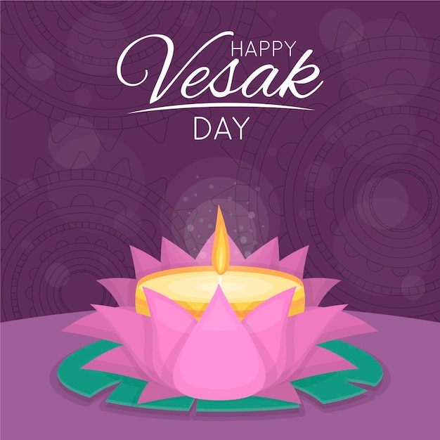 Ilustração do dia vesak plano