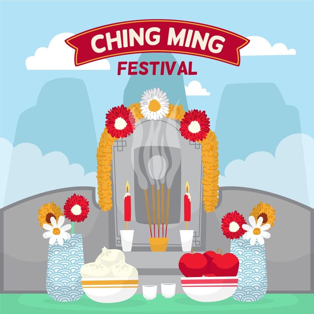 Vetor grátis ilustração do festival ching ming desenhada à mão