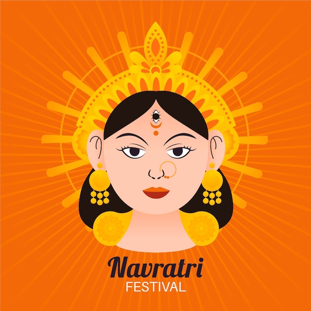 Vetor grátis ilustração do festival navratri