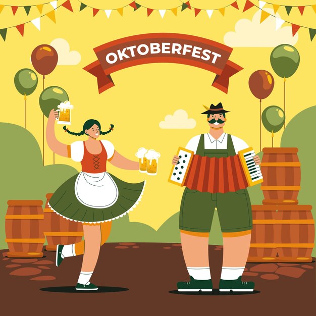 Ilustração do Flat Oktoberfest