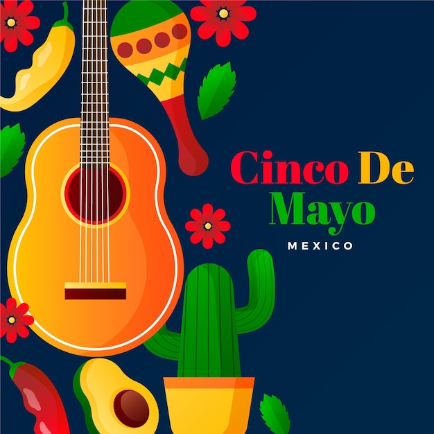 Ilustração do gradiente cinco de mayo