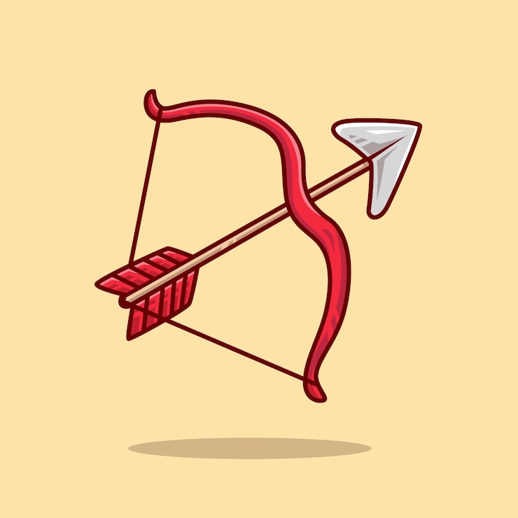 Vetor grátis ilustração do ícone do vetor dos desenhos animados da seta do tiro ao arco. conceito de ícone de objeto esportivo isolado vetor premium