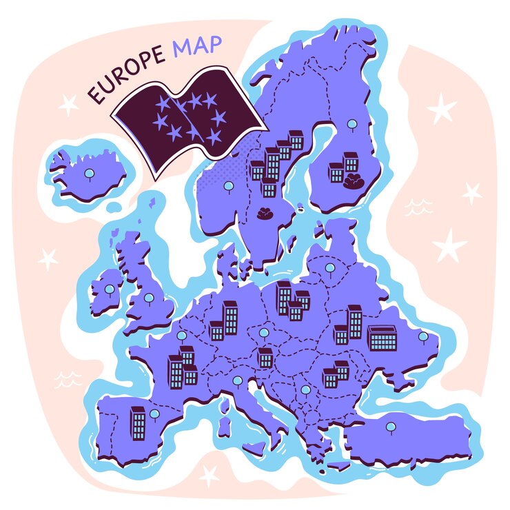 Vetor grátis ilustração do mapa da europa