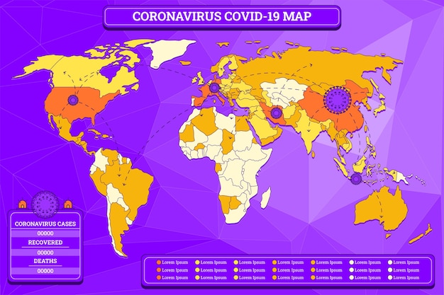 Vetor grátis ilustração do mapa de coronavírus