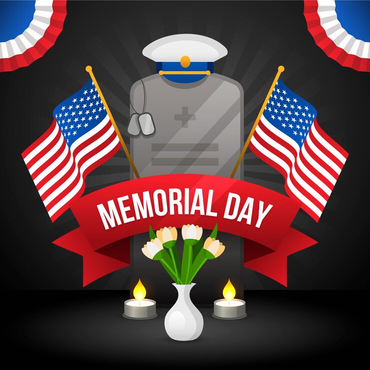 Vetor grátis ilustração do memorial day dos eua em gradiente