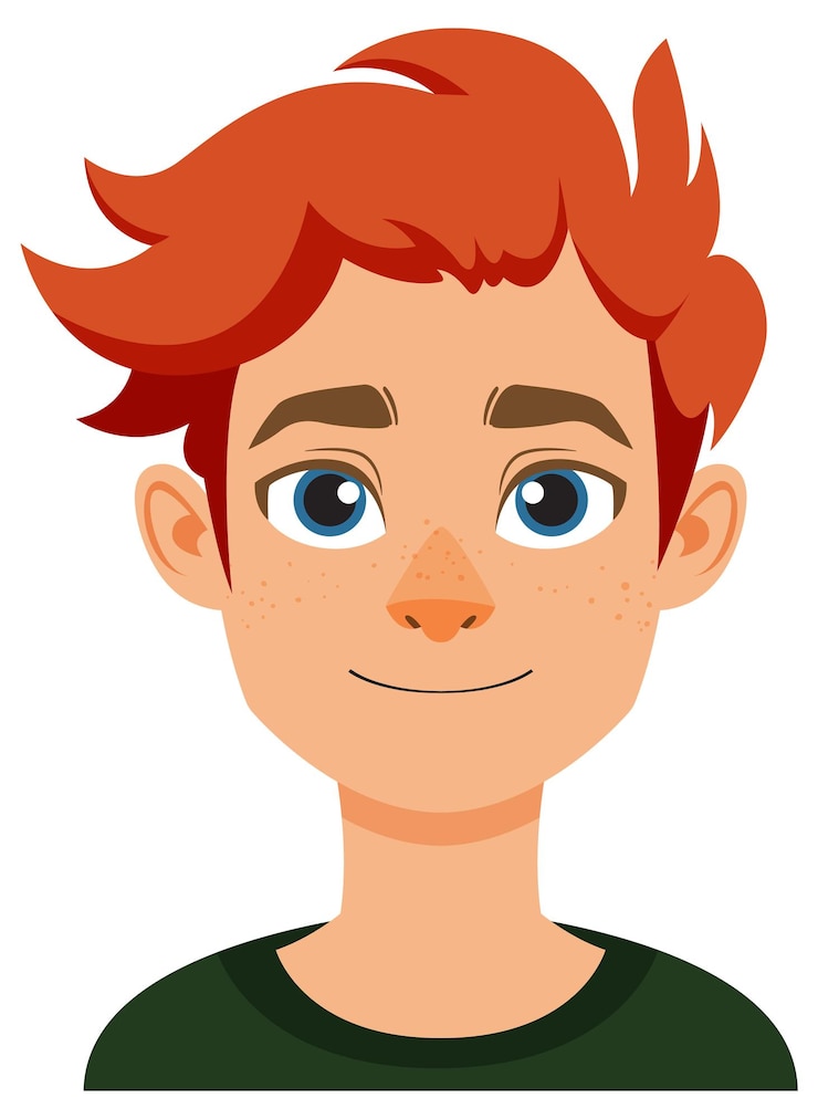 Vetor grátis ilustração do menino ruivo sorridente