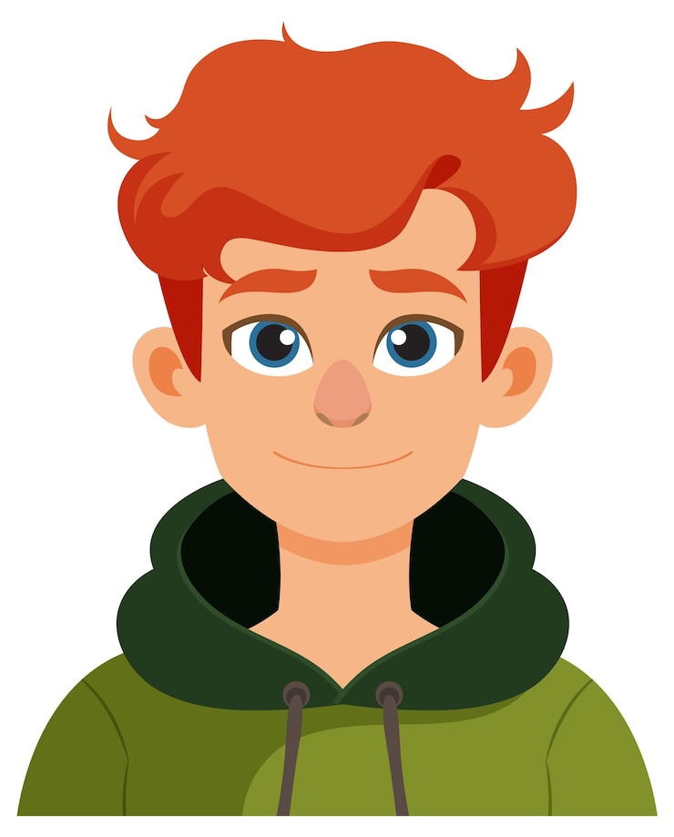 Vetor grátis ilustração do menino ruivo sorridente