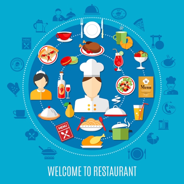 Ilustração do menu de restaurante