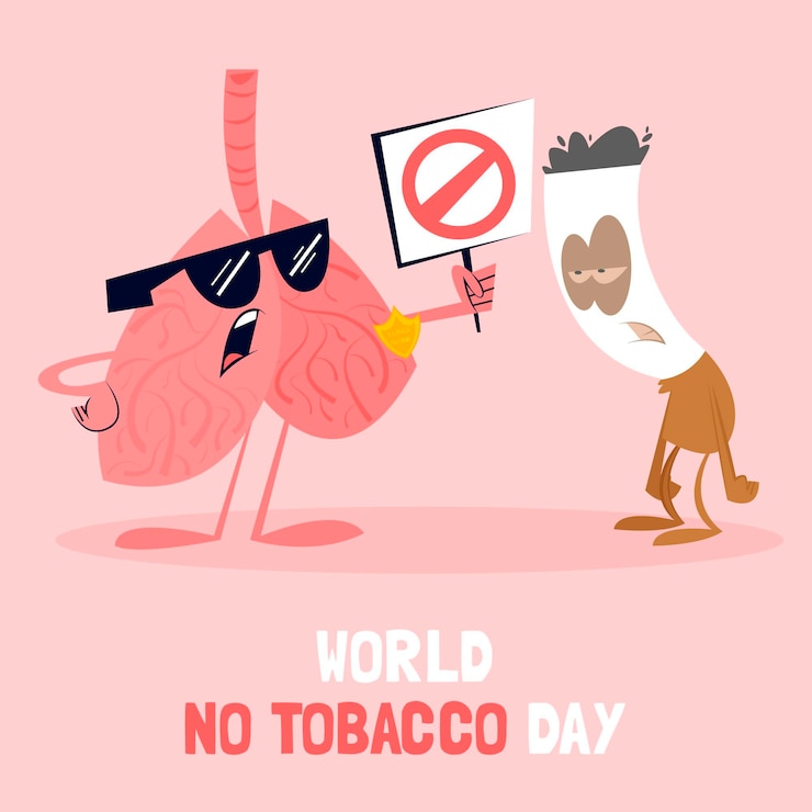 Vetor grátis ilustração do mundo desenhado à mão sem tabaco