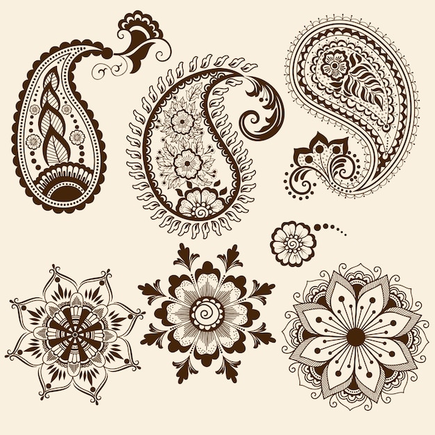 Ilustração do ornamento mehndi