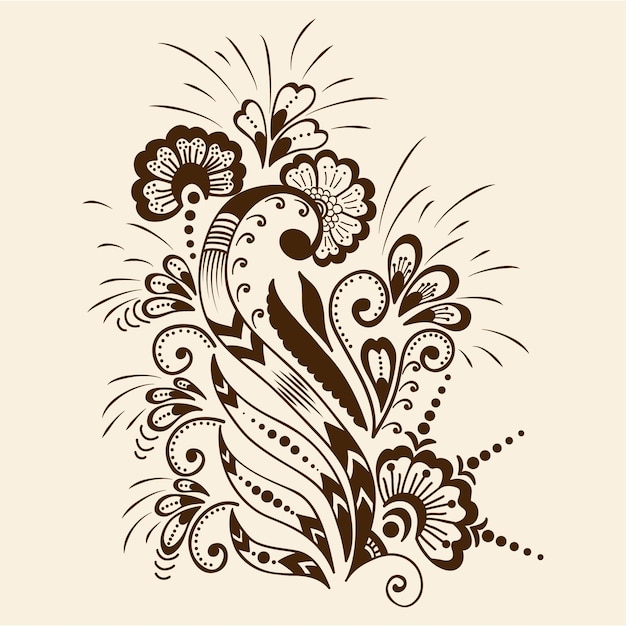 Ilustração do ornamento mehndi