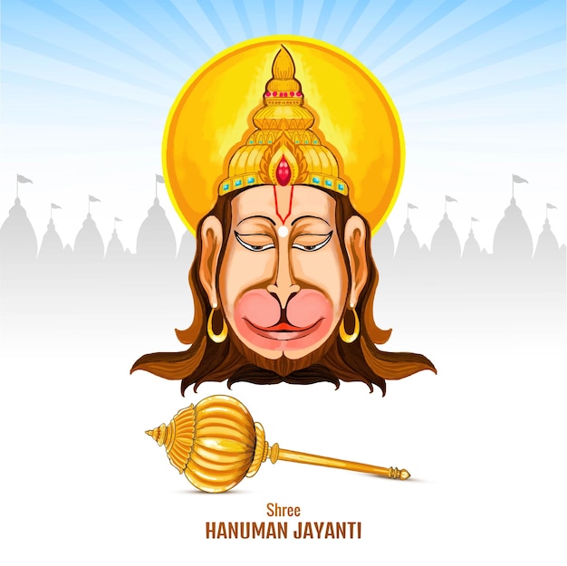 Ilustração do senhor hanuman para o fundo do cartão do festival hanuman jayanti