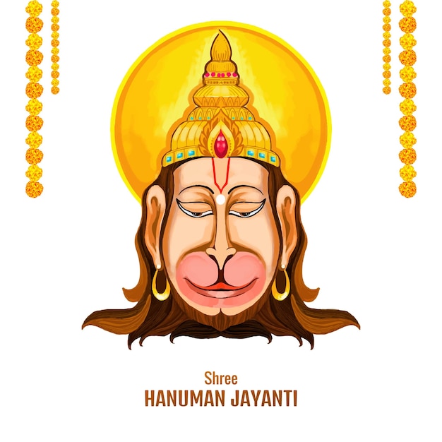 Ilustração do senhor hanuman para o fundo do cartão do festival hanuman jayanti