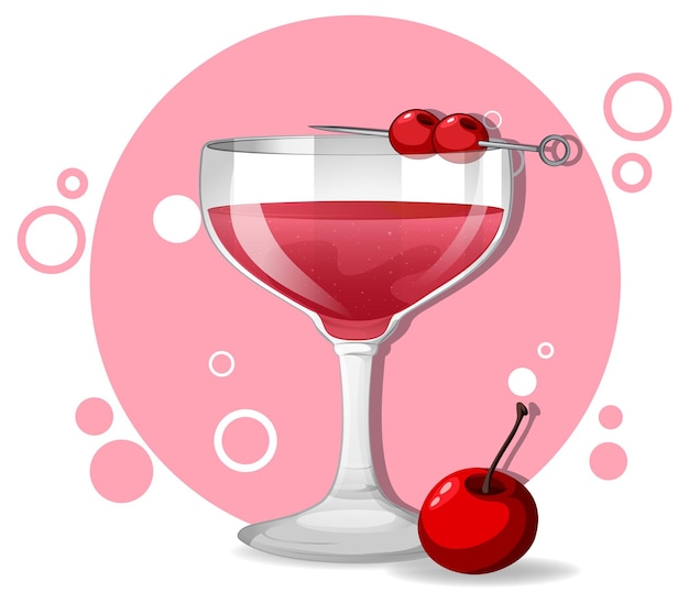 Vetor grátis ilustração do vetor cherry cocktail delight